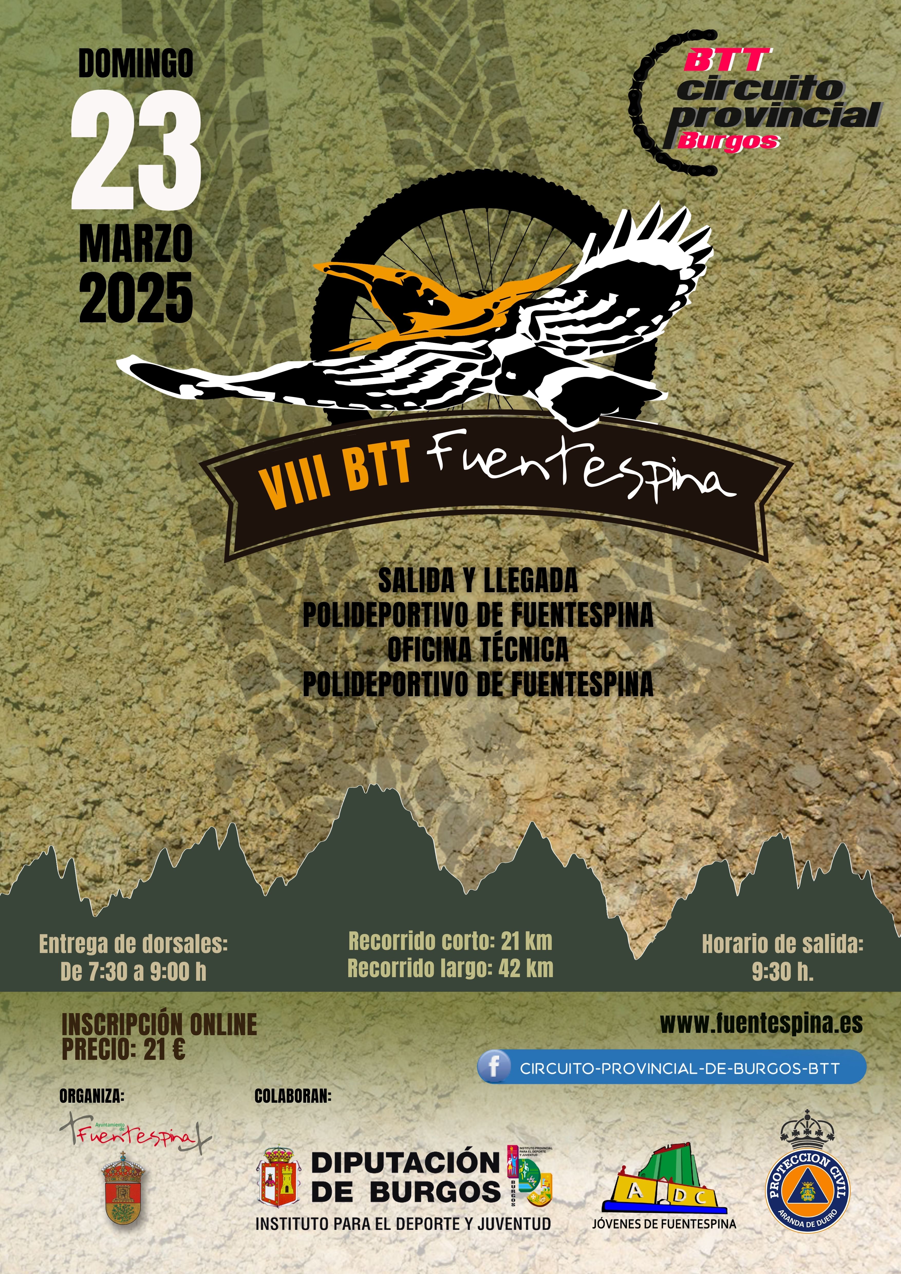 cartel octava btt la abubilla de fuentespina el domingo 23 de marzo de 2025