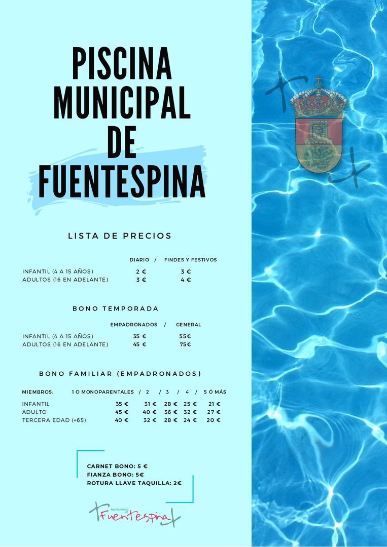 Precios piscinas municipales de Fuentespina
